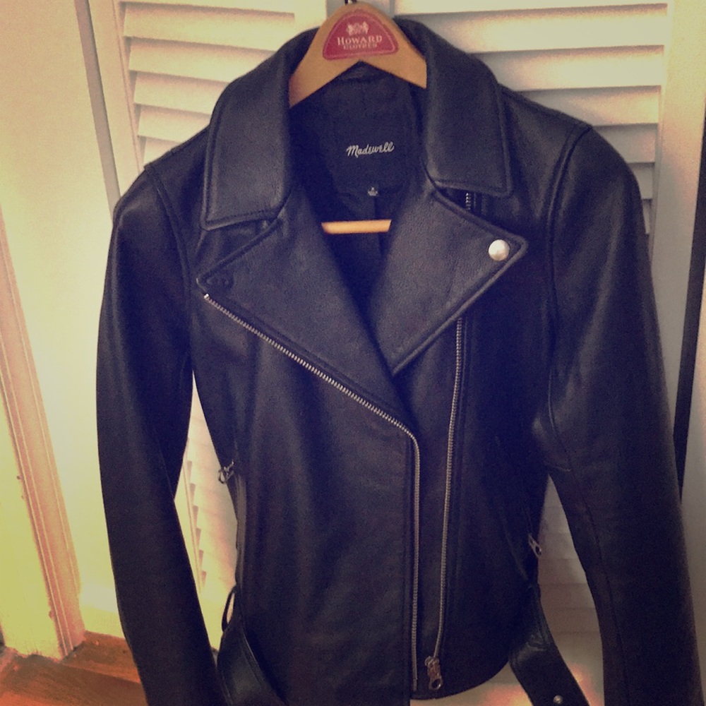 Madewell leather motorcycle jacket size medium